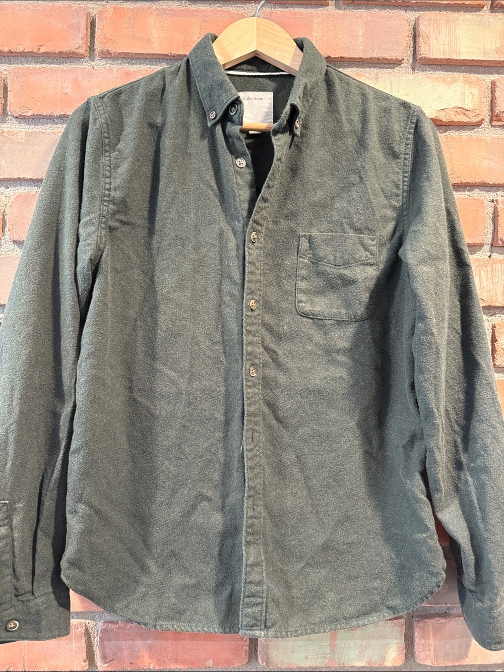 Life/after/demim green flannel shirt